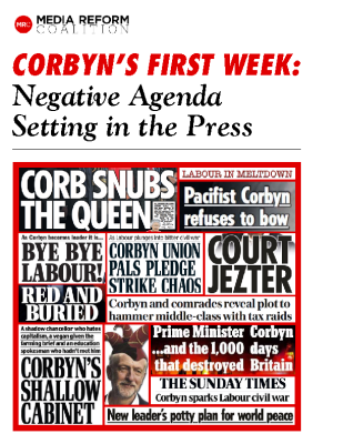 Corbyn’s First Week – Negative Agenda Setting in the Press (2015)