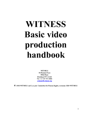 WITNESS Basic Video Production Handbook (2004)