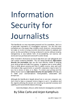 Information Security for Journalists Handbook (2014)