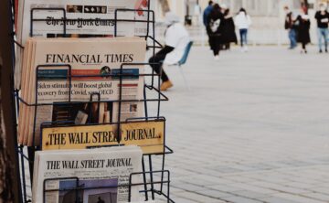 A newspaper stand
