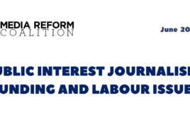Journalism funding policy briefing media reform coalition news