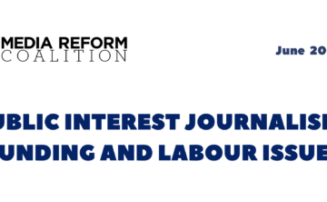 Journalism funding policy briefing media reform coalition news