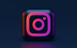 The instagram logo against a black background