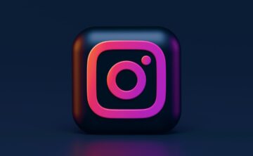 The instagram logo against a black background